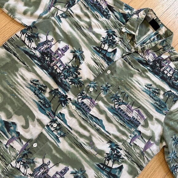 Vintage Hawaiian Shirt by Maui Trading Co Men Sz L Island Aloha Blue-Green - Picture 2 of 6